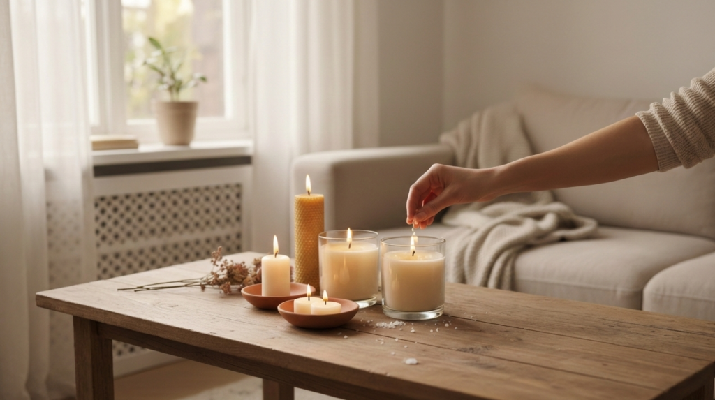 zout op kaars brandduur verlengen